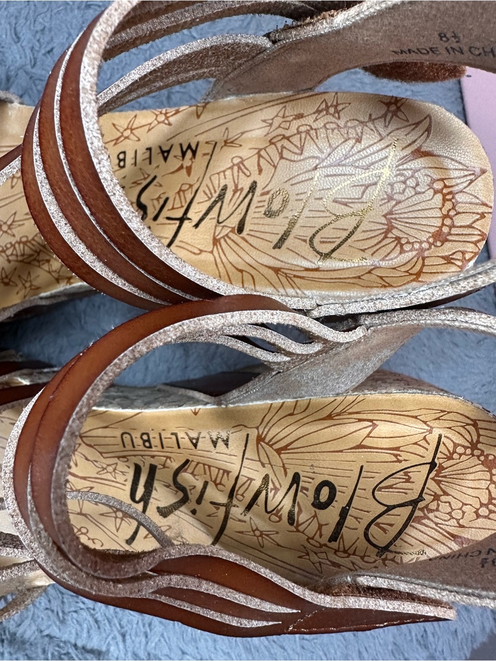 Women’s Brown Strappy Cork Wedge Sandals - Picture 5 of 8